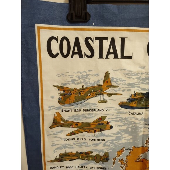 Vintage RAF Coastal Command Commemorative Cotton Tea Towel - Picture 7 of 12